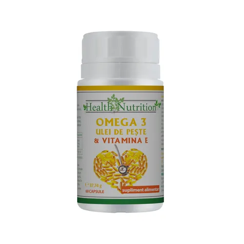 OMEGA 3 ulei de peste 500 mg + Vitamina E 5mg, 60 capsule moi, Health Nutrition [1]