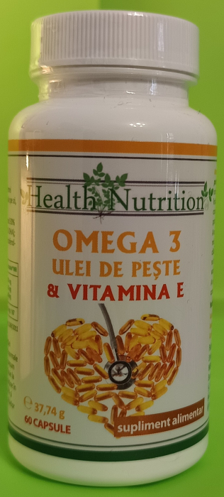 OMEGA 3 ulei de peste 500 mg + Vitamina E 5mg, 60 capsule moi, Health Nutrition [3]