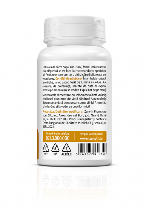 OX BILE-extract bila bovina, 100mg, 20 capsule, ZENYTH [3]
