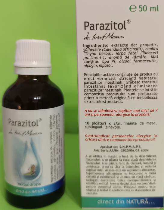 PARAZITOL HERBAL DROPS PICATURI 50 ml, ProNatura Medica la Nana Plafar [2]