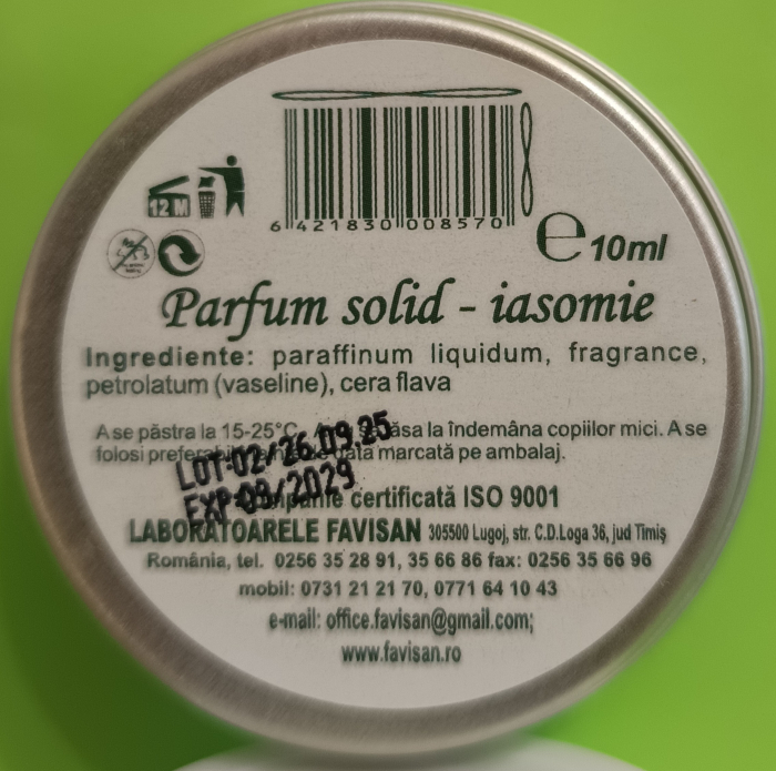PARFUM SOLID IASOMIE VIRGINIA 10ml, Favisan la nana plafar [2]