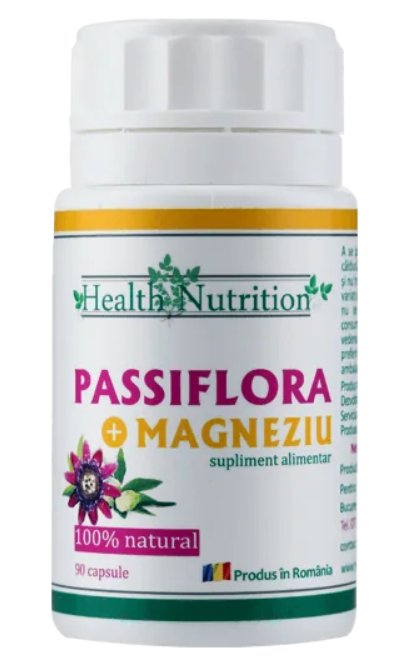 PASSIFLORA cu Magneziu 100% naturala, 90 capsule, Health Nutrition la Nana Plafar [1]