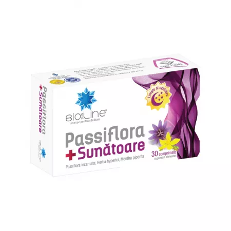 PASSIFLORA si SUNATOARE, 30 comprimate, BioSunLine Helcor [1]