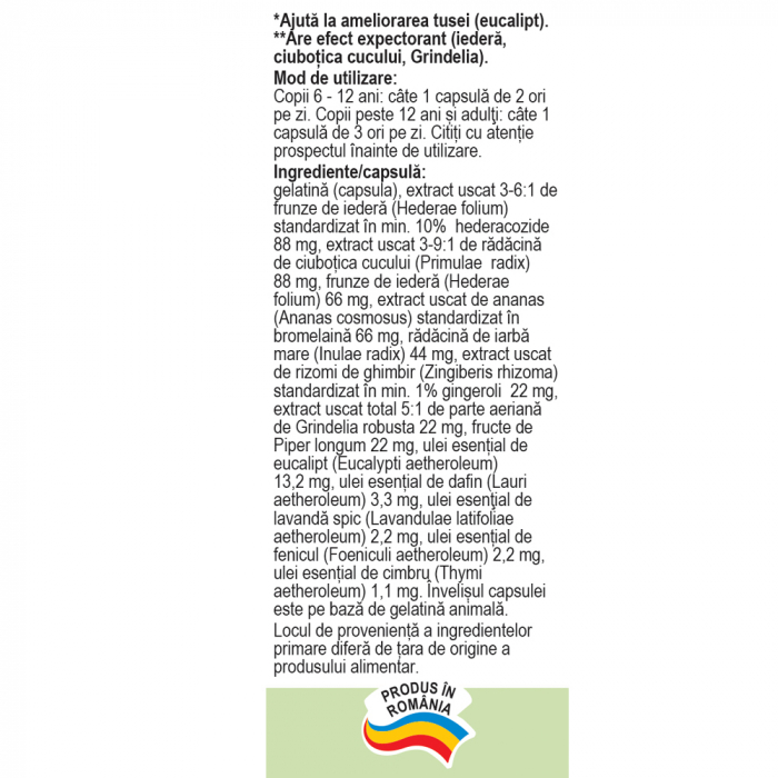 PLANTUSIN TUSE PRODUCTIVA R62, 30 capsule. Fares [2]