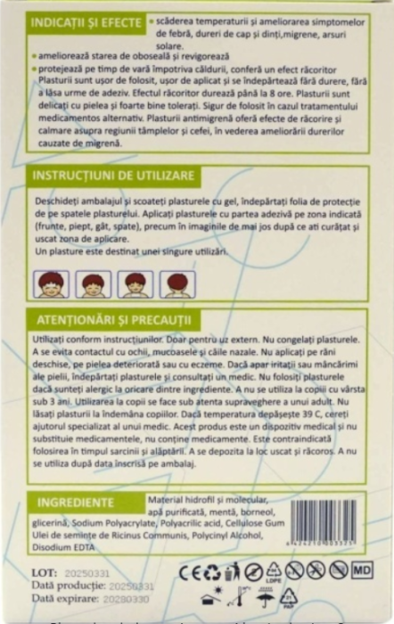 PLASTURI ANTIMIGRENA, 5x12 cm, 4 bucati, Henan Kangdi Medical  AUGAMA la Nana Plafar [2]