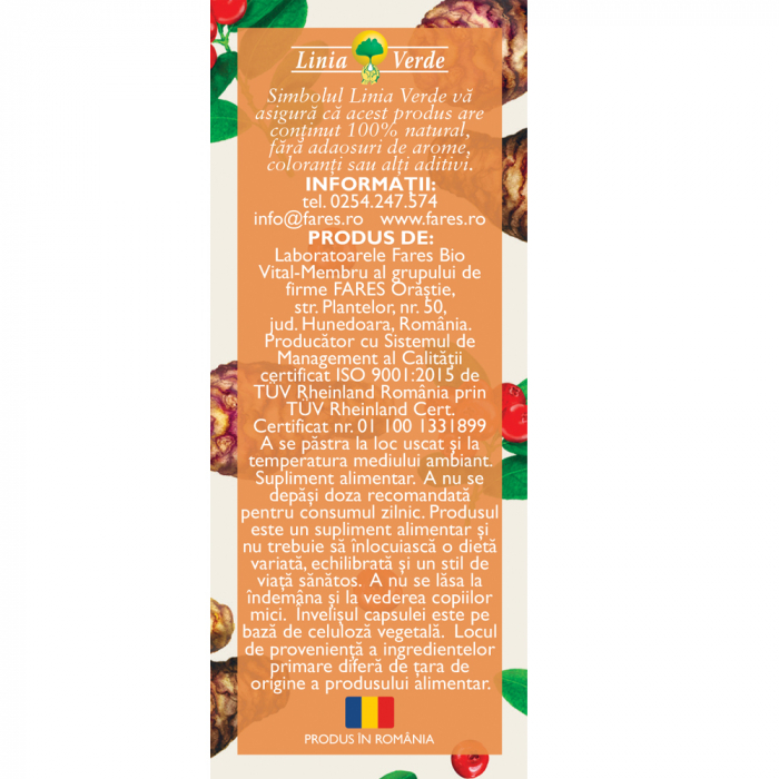 Probio Vital, D128, 20 capsule vegetale, Fares [4]