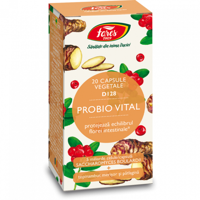 Probio Vital, D128, 20 capsule vegetale, Fares [1]