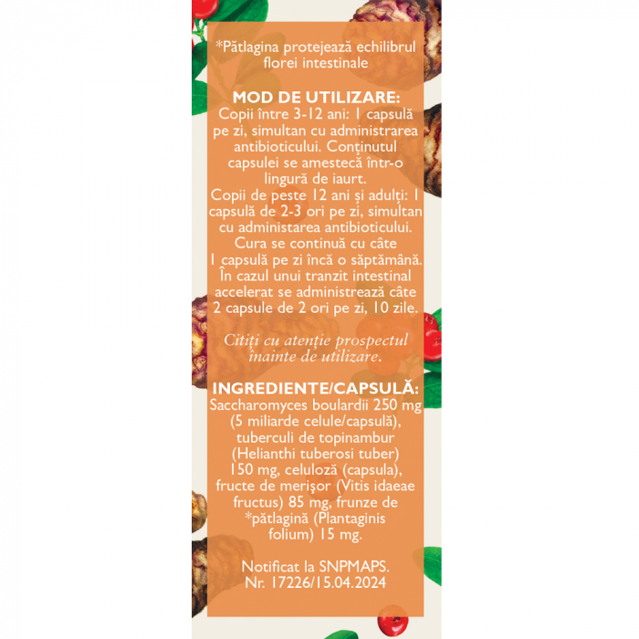 Probio Vital, D128, 20 capsule vegetale, Fares [3]