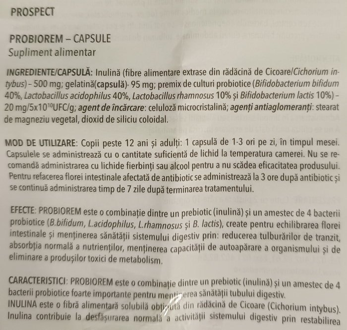 PROBIOREM, 20 capsule Remedia la Nana Plafar [4]