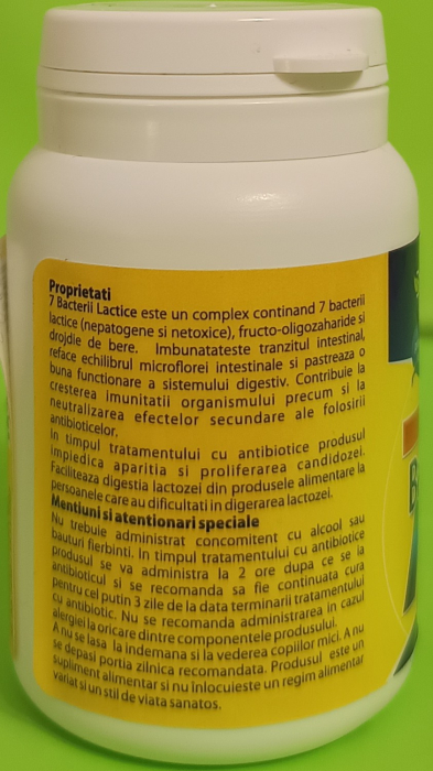 Probiotic 7 bacterii lactice, 20 capsule, Bio Synergie [2]