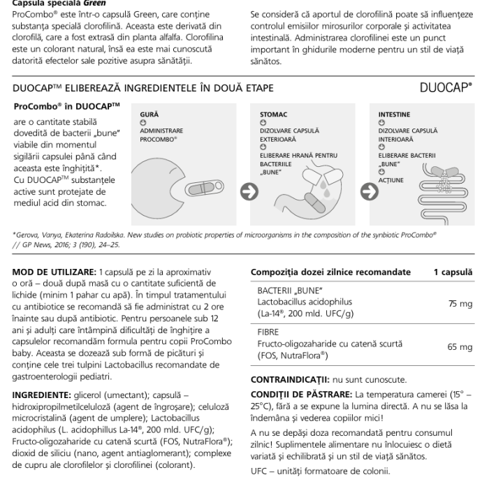 Probiotic si Prebiotic ProCombo, 10 capsule, Vitaslim [4]