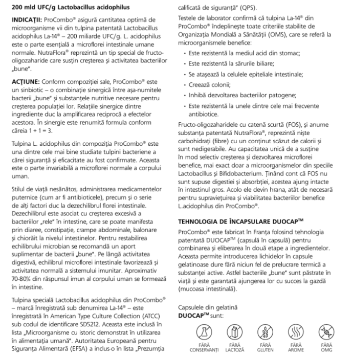 Probiotic si Prebiotic ProCombo, 10 capsule, Vitaslim [3]