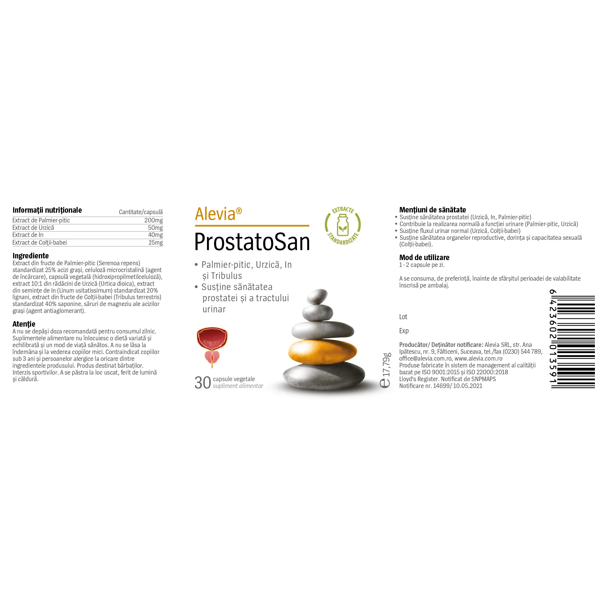 ProstatoSan, 30 capsule vegetale, Alevia la Nana Plafar [2]