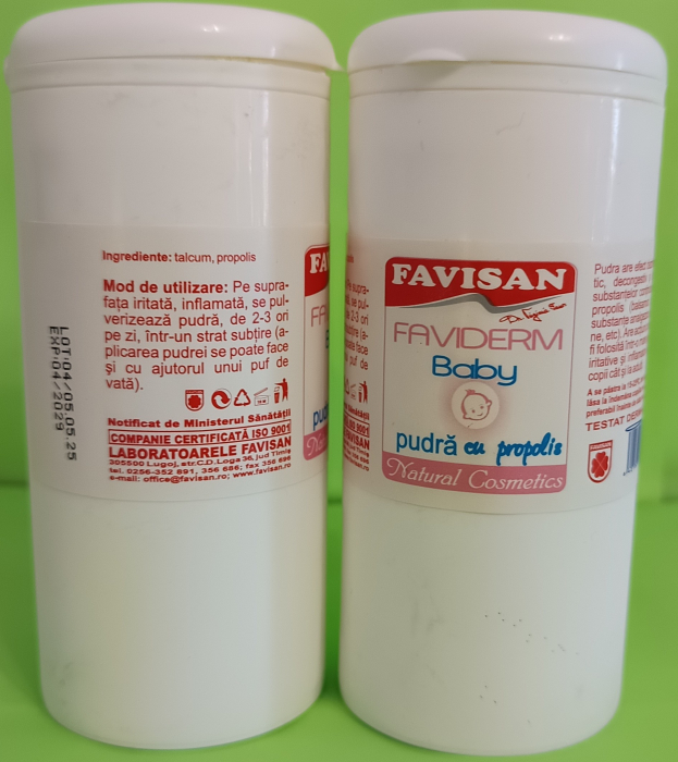 PUDRA cu PROPOLIS Faviderm Baby 100gr Favisan la Nana Plafar [3]