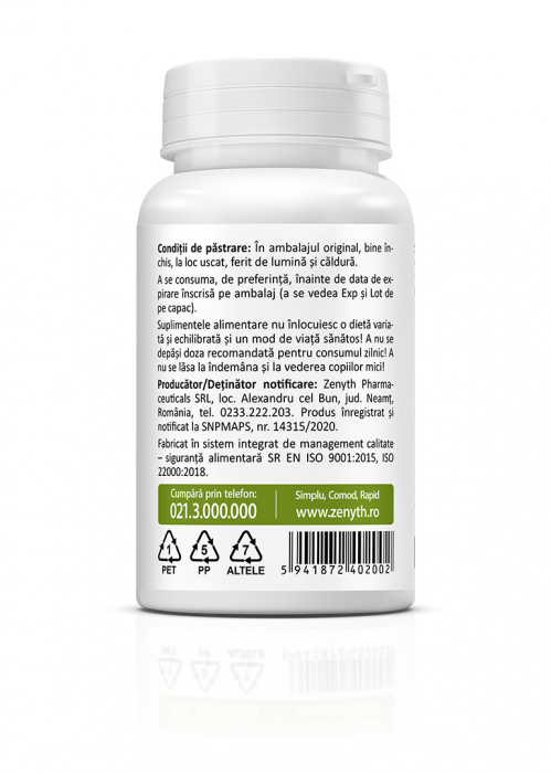 QUERCETIN mini 250mg, 30 capsule vegetale, Zenyth [3]