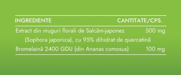 QUERCETINA 500MG + BROMELAINA 30 capsule Adams Supplements la Nana Plafar [2]