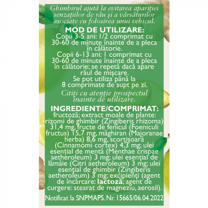 RAU DE MISCARE pentru COPII D161, 20 comprimate, Fares [3]