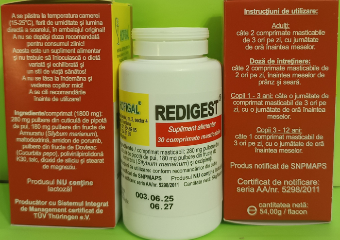 REDIGEST®  pentru DIGESTIE FICAT PANCREAS, Hofigal [2]
