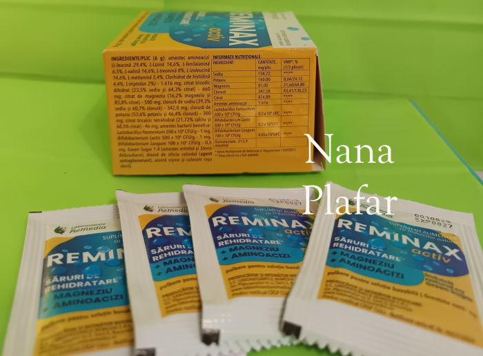 REMINAX ACTIV SARURI REHIDRATARE + MAGNEZIU SI AMINOACIZI, 20 plicuri REMEDIA la Nana Plafar [2]