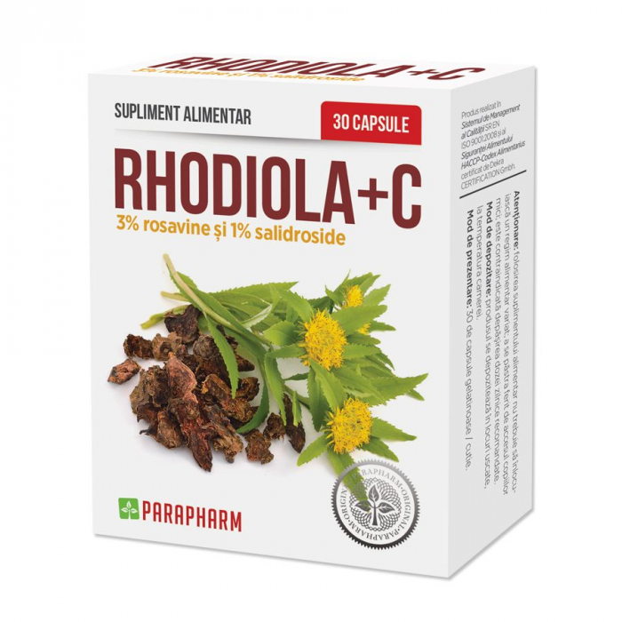 RHODIOLA ROSEA + VITAMINA C ANTISTRES, 30 capsule, Parapharm [1]