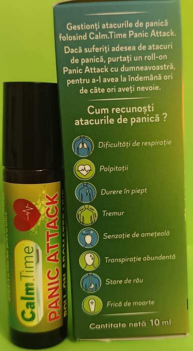 Roll-on de aromaterapie CalmTime Panic Attack, 10 ml, Justin Pharma la Nana Plafar [4]