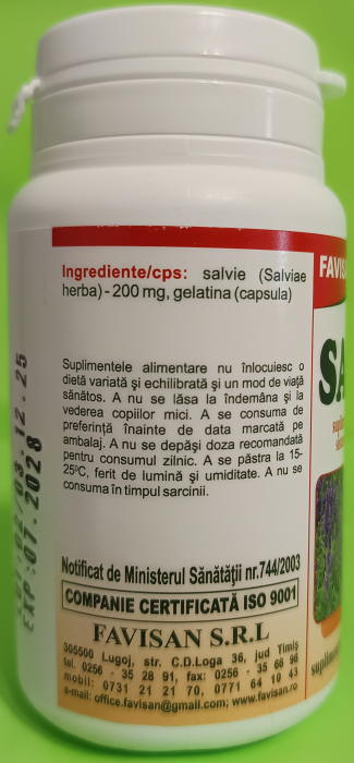 Salvie, 40 capsule, Favisan la Nana Plafar [3]