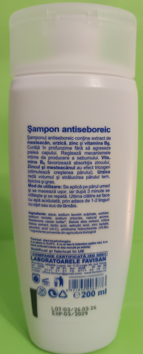 SAMPON ANTISEBOREIC BIO, 200ml, Favisan [2]