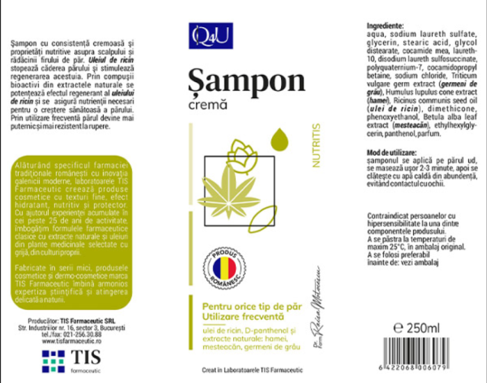 SAMPON NutriTis Q4U, 250 ml, Tis Farmaceutic la Nana Plafar [2]
