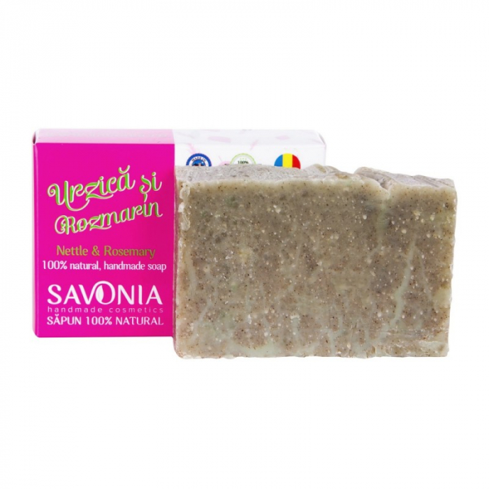Sampon Solid Natural Urzica si Rozmarin, 90g, Savonia [2]