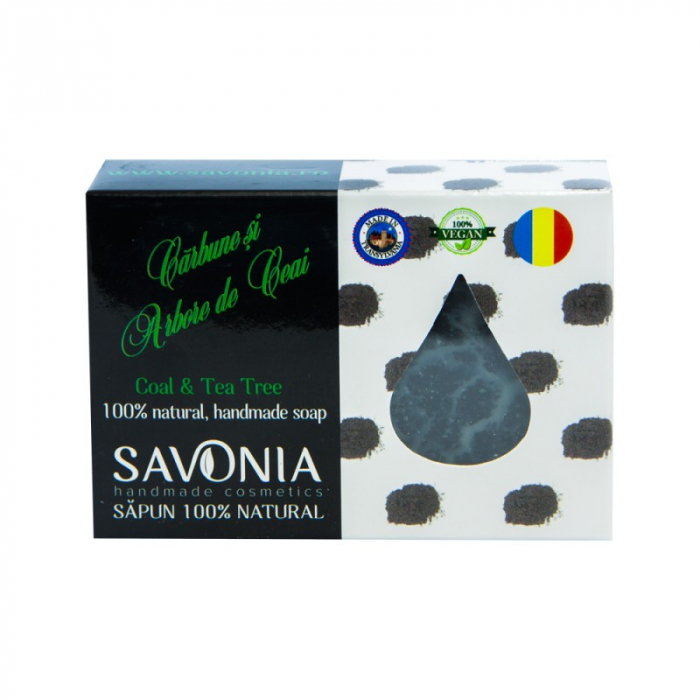 Sapun Natural Carbune si Arbore de Ceai, 90g, Savonia [1]