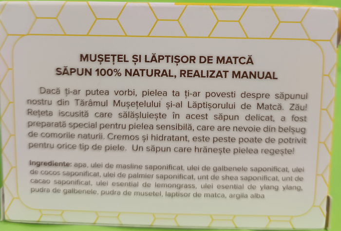 Sapun cu laptisor de matca si musetel, 90 g, Savonia la Nana Plafar [3]