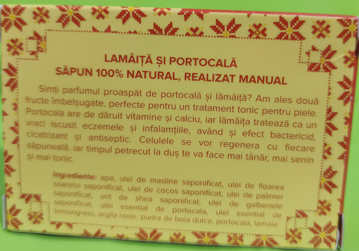 Sapun natural Lamaita si Portocala, 90gr, Savonia [3]
