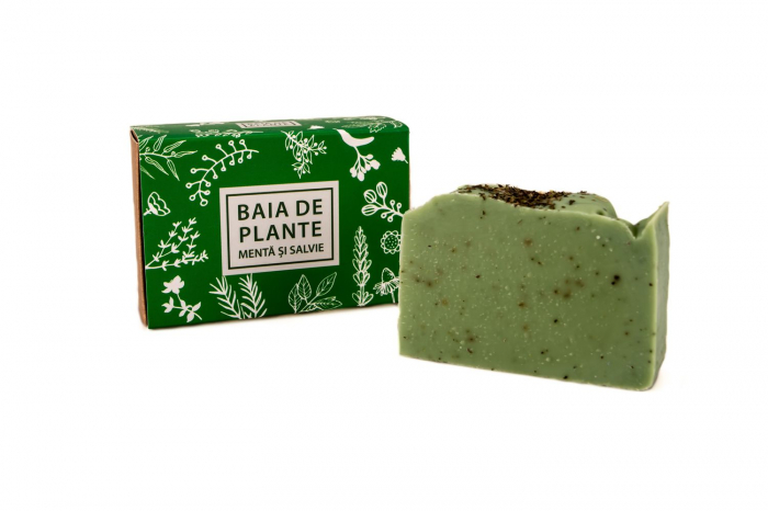 Sapun natural Menta si Salvie, 100gr, Baia de Plante [2]