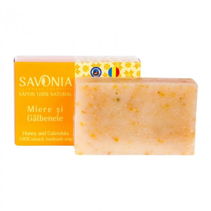 Sapun Natural Miere si Galbenele, 90g, Savonia [2]