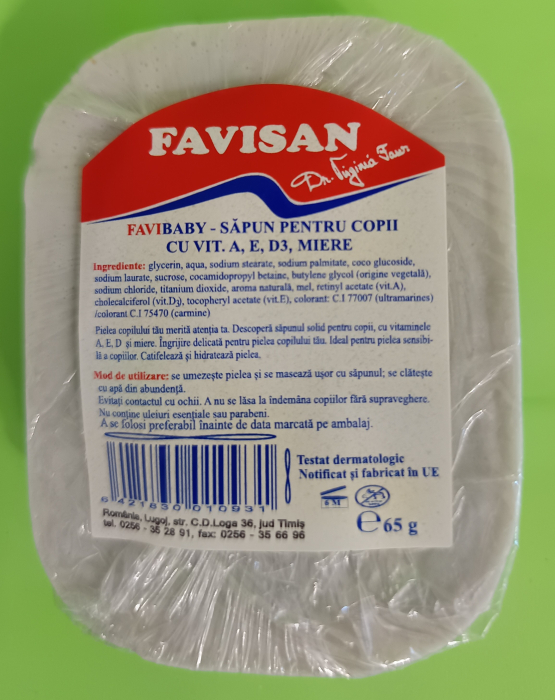 SAPUN PENTRU COPII FAVIBABY 65 gr, Favisan la Nana Plafar [3]