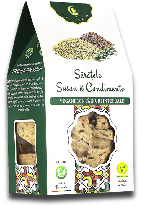 SARATELE CRACKERS VEGANI, 107gr, Hiper Ambrozia la Nana Plafar [4]