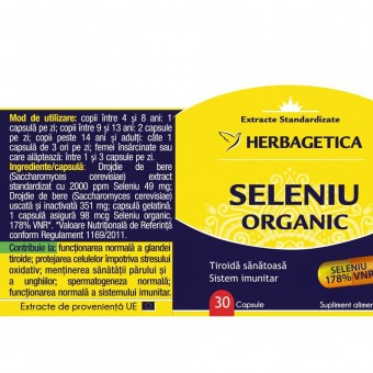 SELENIU ORGANIC pentru TIROIDA, Herbagetica [2]