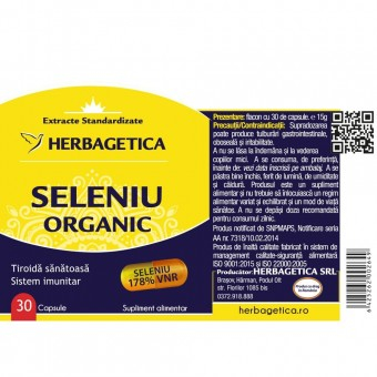 SELENIU ORGANIC pentru TIROIDA, Herbagetica [3]