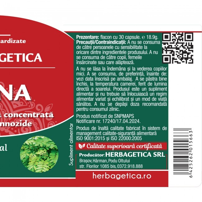 SENNA LAXATIV 500mg, Herbagetica [3]