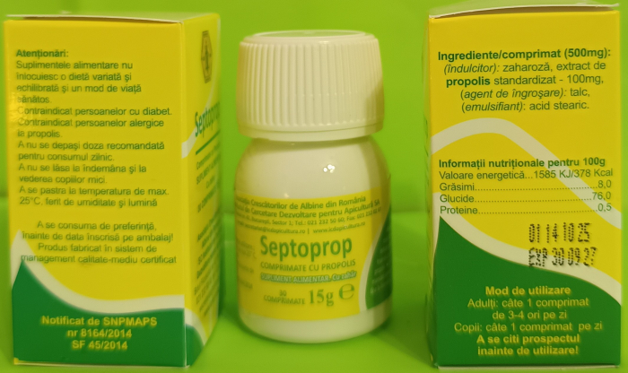 SEPTOPROP Propolis 30 comprimate orodispersabile Institutul Apicol la Nana Plafar [3]