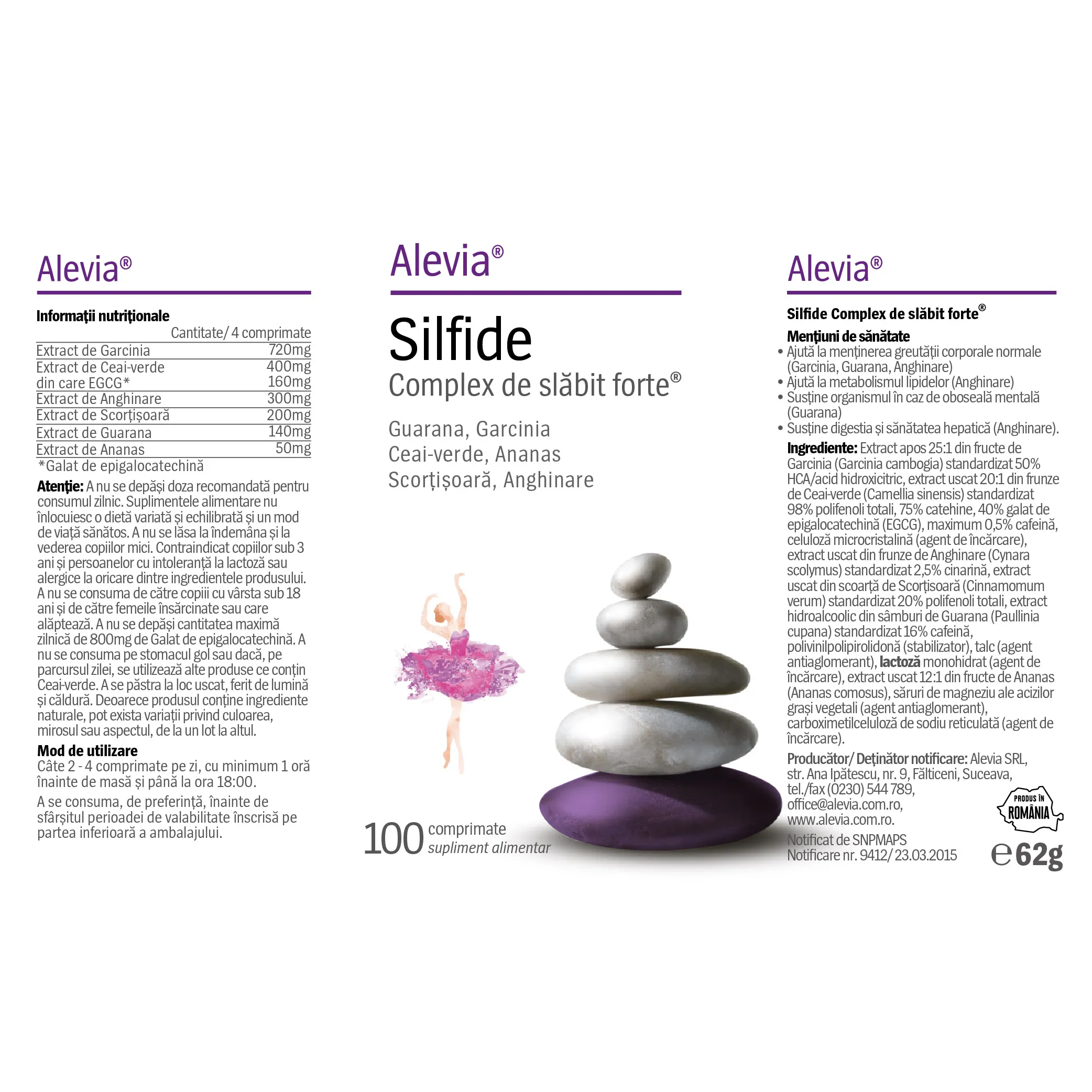 Silfide complex de slabit forte, 100 comprimate, Alevia [2]