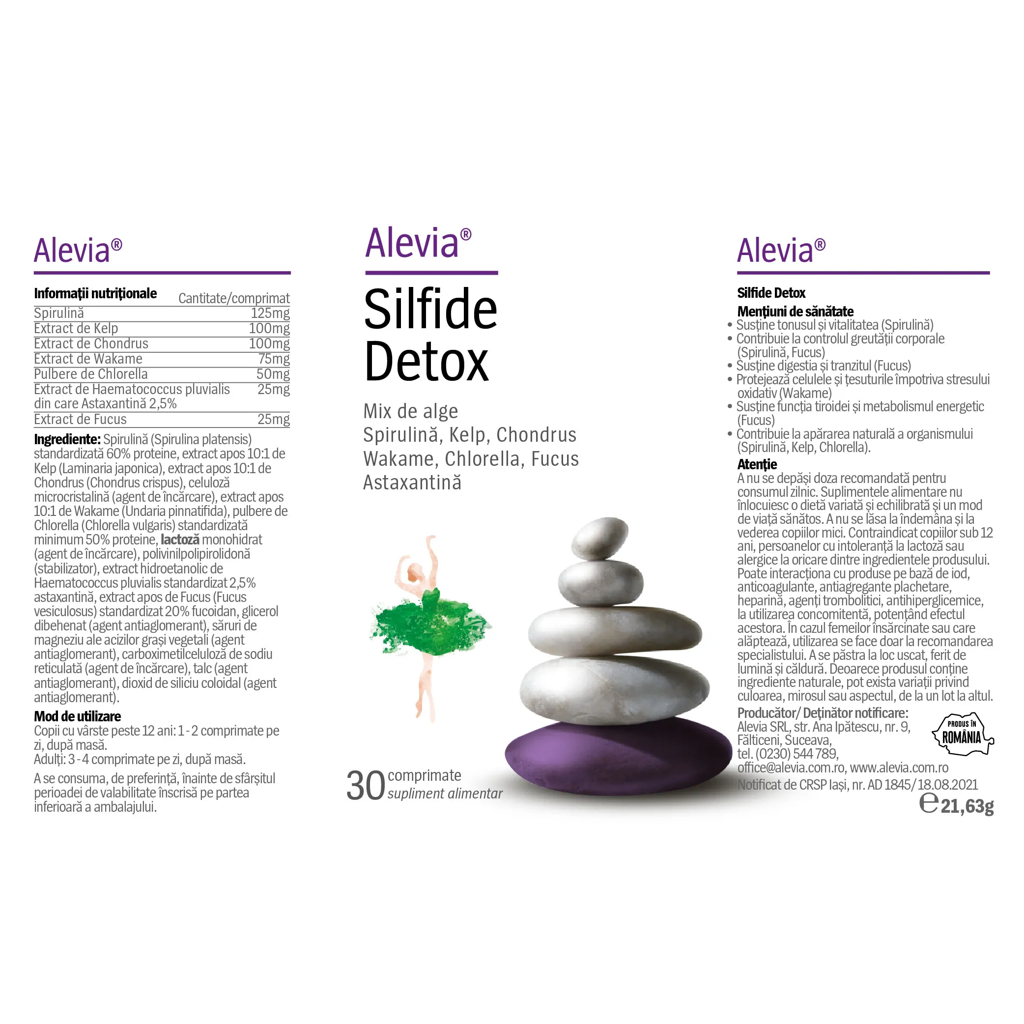 Silfide Detox, 30 comprimate, Alevia [2]