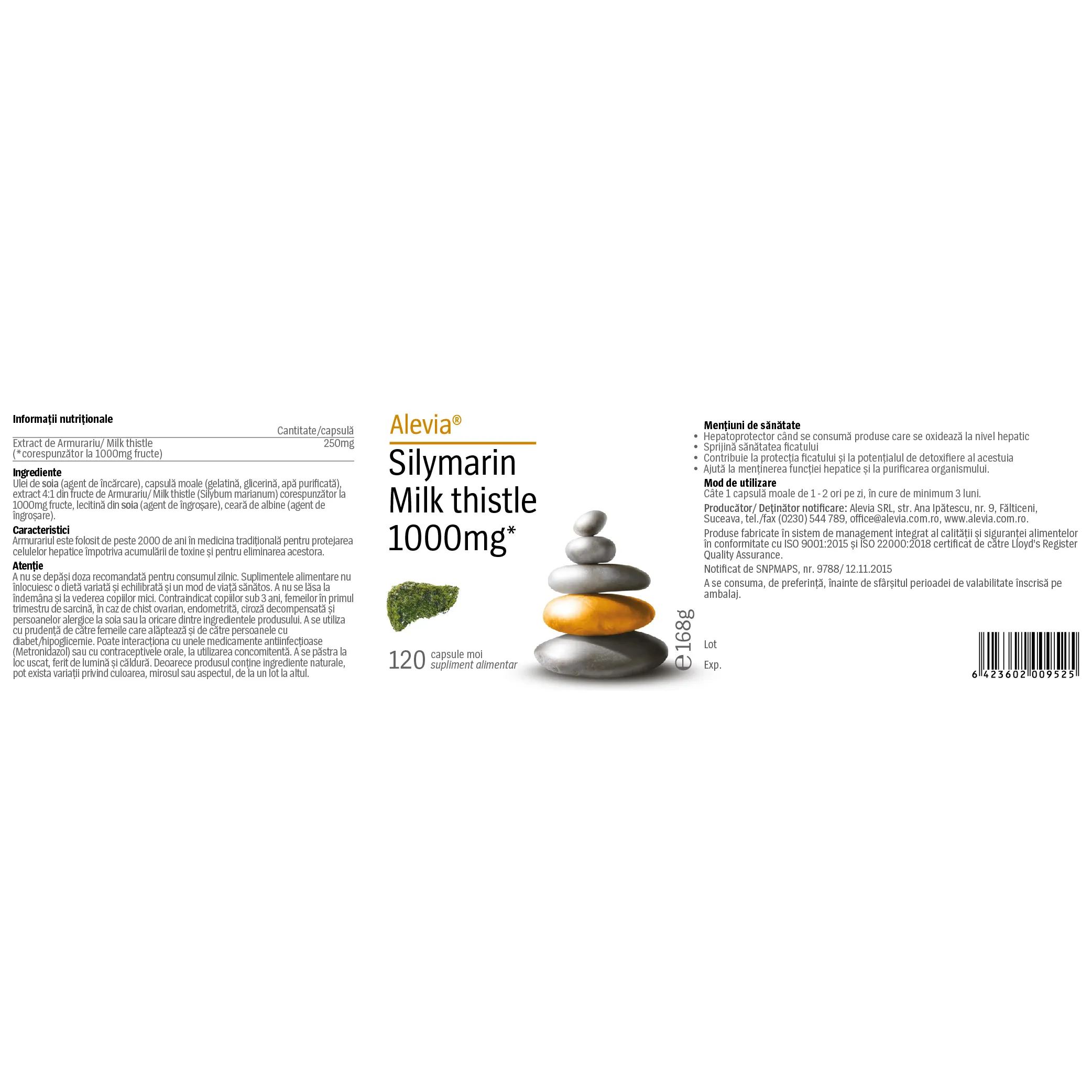 SILYMARIN MILK THISTLE 120 CAPSULE MOI Alevia la Nana Plafar [3]