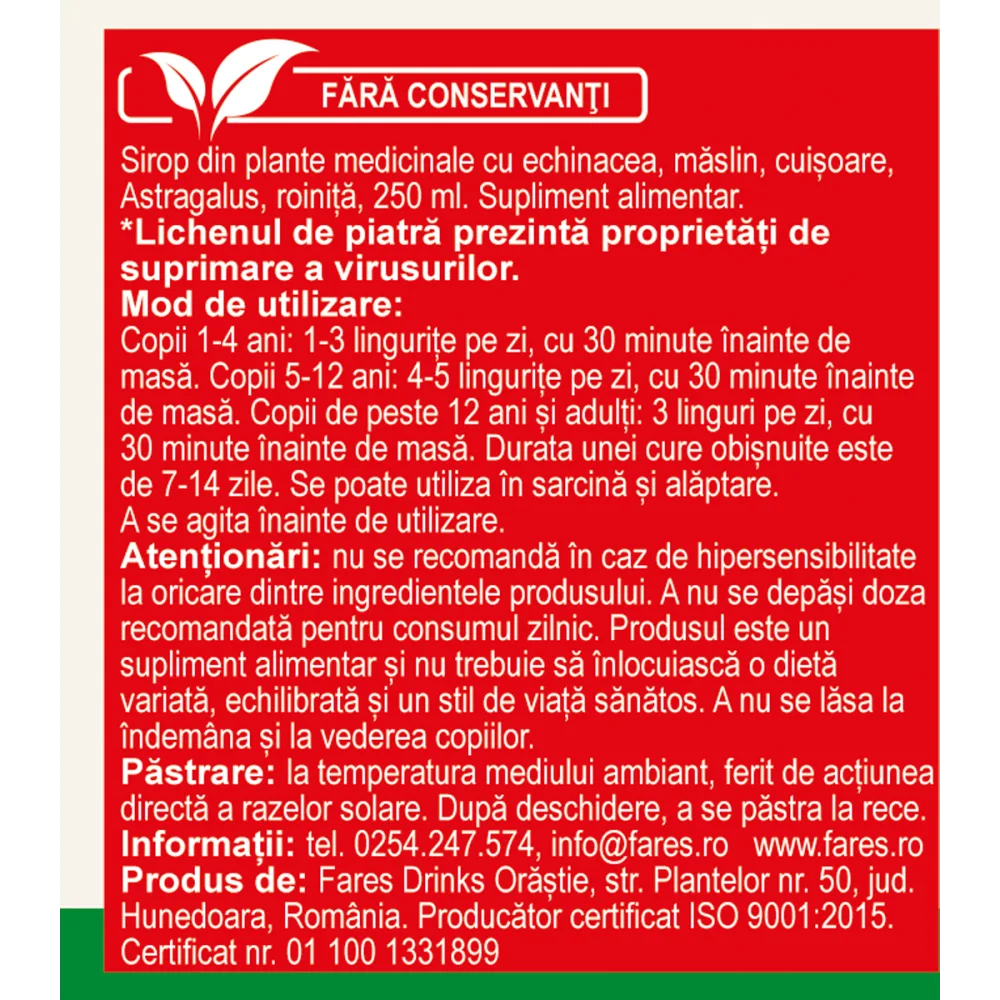 Sirop Biosept A16, 250ml, Fares [3]