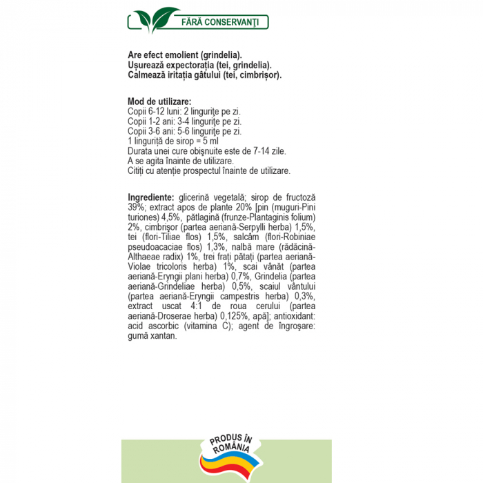 Sirop cu fructoza Plantusin pentru copii, R35, 250 ml, Fares [2]