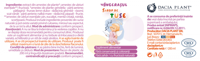 Ingerasul Sirop de Tuse, extract concentrat, 200ml, Dacia Plant [2]