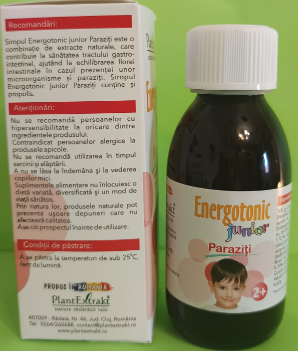 SIROP ENERGOTONIC PARAZITI Junior, 125 ml, PlantExtrakt la Nana Plafar [2]