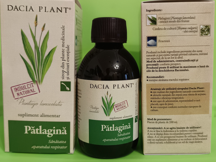 Sirop Patlagina, extract concentrat, fara zahar, 200 ml, Dacia Plant [4]