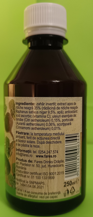 Sirop Ridiche Neagra R28, 250ml - FARES [5]