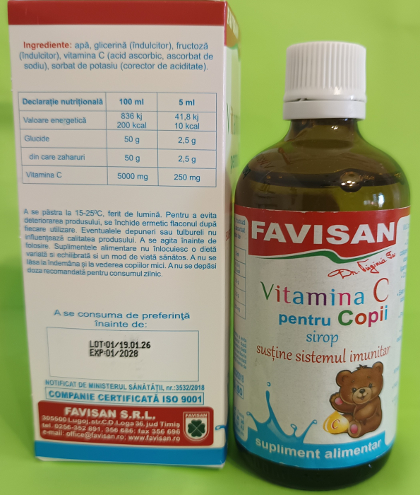 SIROP Vitamina C pentru copii, 100ml Favisan la Nana Plafar [3]